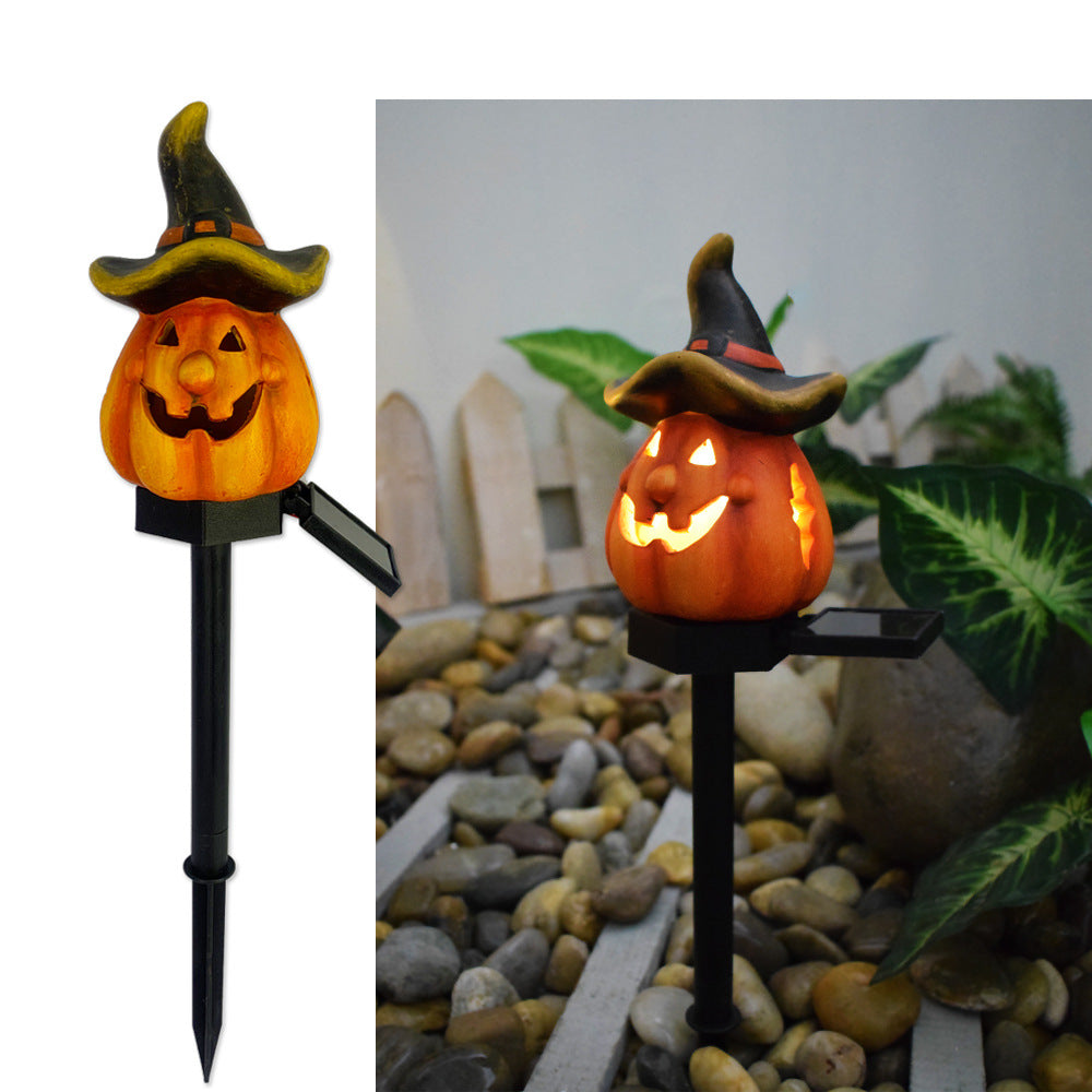 Creative Solar Outdoor Garden Halloween Pumpkin Lantern Resin Handicrafts Garden Festival Atmosphere Decorative Insert Light - My Store - Flyclothing LLC