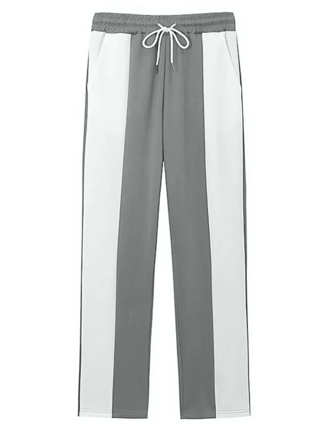 Men's Full Size Drawstring Contrast Pants Plus Size - Trendsi - Flyclothing LLC