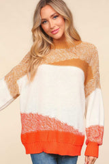 Haptics Color Block Long Sleeve Sweater - Trendsi - Flyclothing LLC