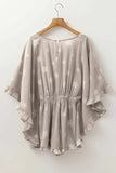 Star Print Crinkle Textured Kimono Ruffle Sleeve Romper - Trendsi - Flyclothing LLC