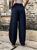 Elastic Waist Pants with Pockets - Trendsi - Flyclothing LLC