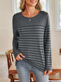 Lovelet Striped Round Neck Long Sleeve T-Shirt - Trendsi - Flyclothing LLC