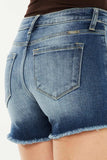 Kancan High Waist Raw Hem Denim Shorts - Trendsi - Flyclothing LLC