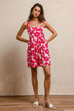 BiBi Floral Prints Tuck Detail Short Overall With Pockets - Trendsi - Flyclothing LLC
