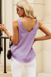 Solid V-Neck Wide Strap Tank - Trendsi - Flyclothing LLC