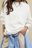 Side Slit Round Neck Long Sleeve Sweatshirt - Trendsi - Flyclothing LLC