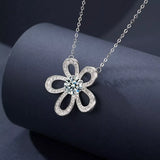 1 Carat Moissanite 925 Sterling Silver Flower Pendant Necklace - Trendsi - Flyclothing LLC