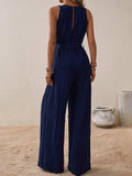 Tied Surplice Sleeveless Wide Leg Jumpsuit - Trendsi - Flyclothing LLC