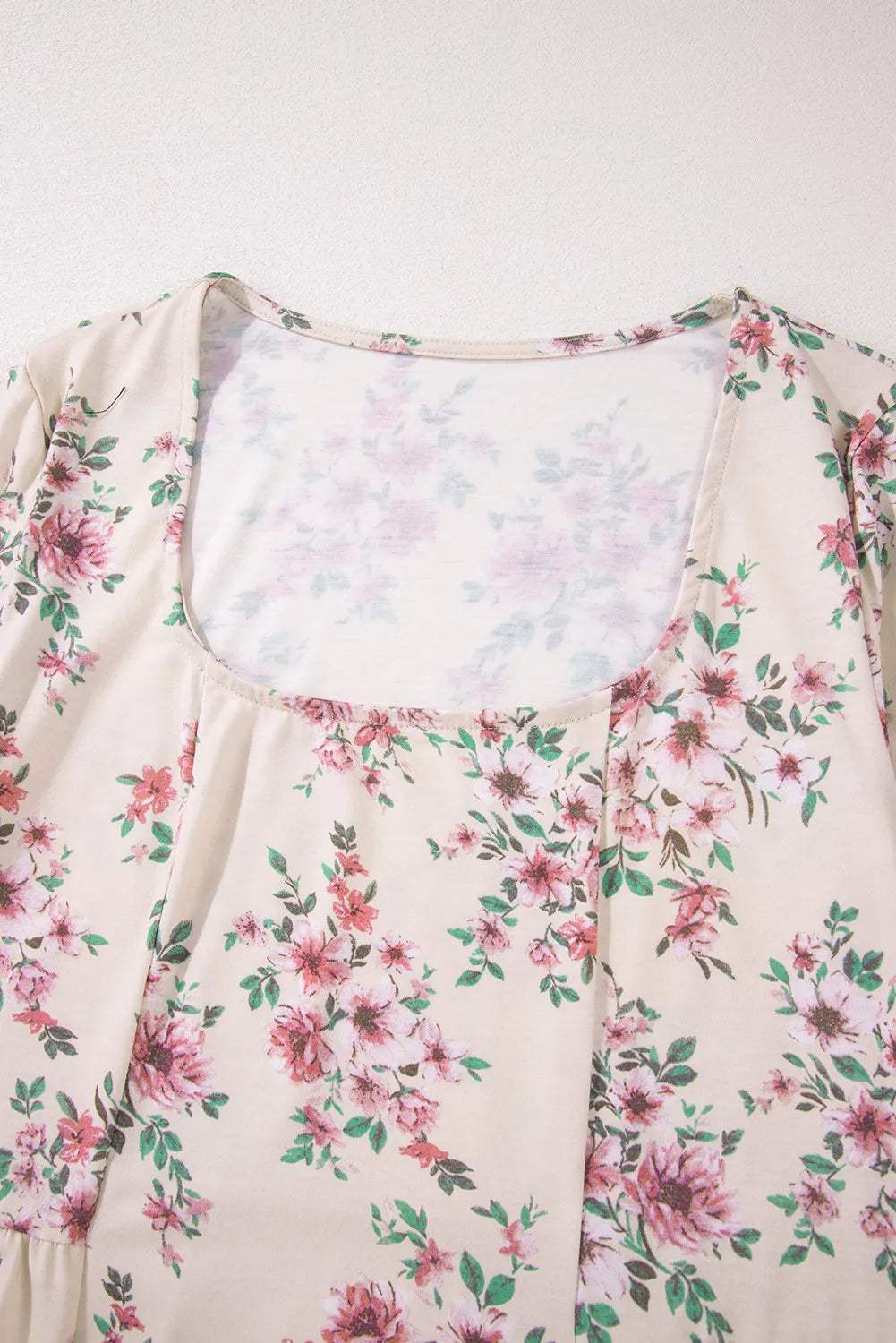 Printed Square Neck Long Sleeve Blouse - Trendsi - Flyclothing LLC