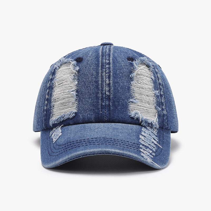 Distressed Cotton Baseball Cap - Trendsi - Flyclothing LLC