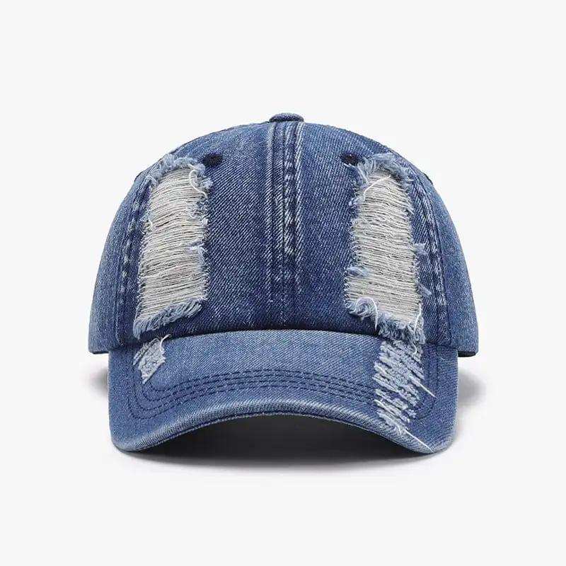 Distressed Cotton Baseball Cap - Trendsi - Flyclothing LLC