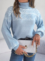 Turtleneck Dropped Shoulder Sweater - Trendsi - Flyclothing LLC