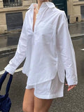 Devine Collared Neck Long Sleeve Shirt - Trendsi