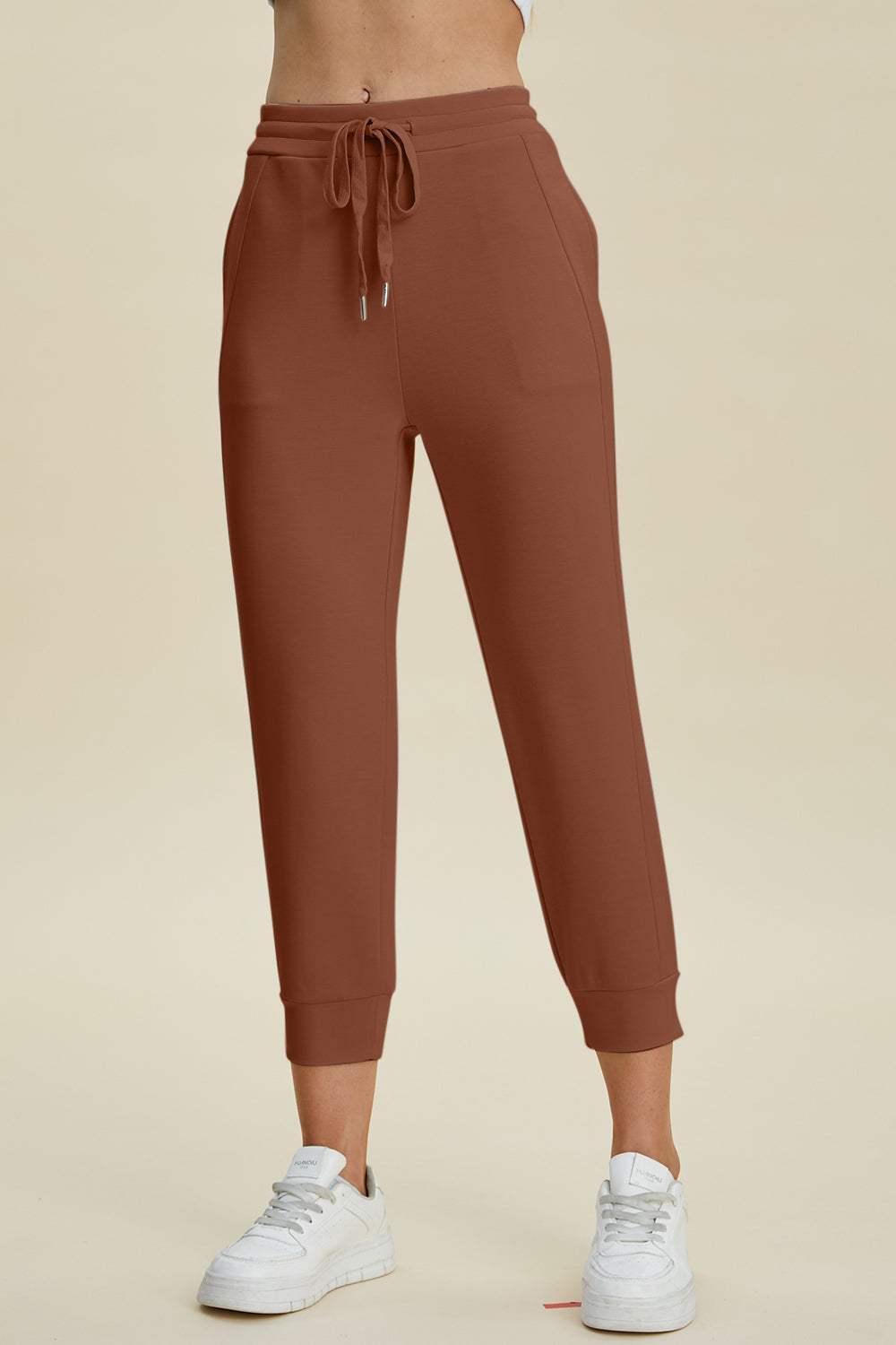 Basic Bae Full Size Air Scuba Drawstring High Waist Cropped Pants - Trendsi - Flyclothing LLC