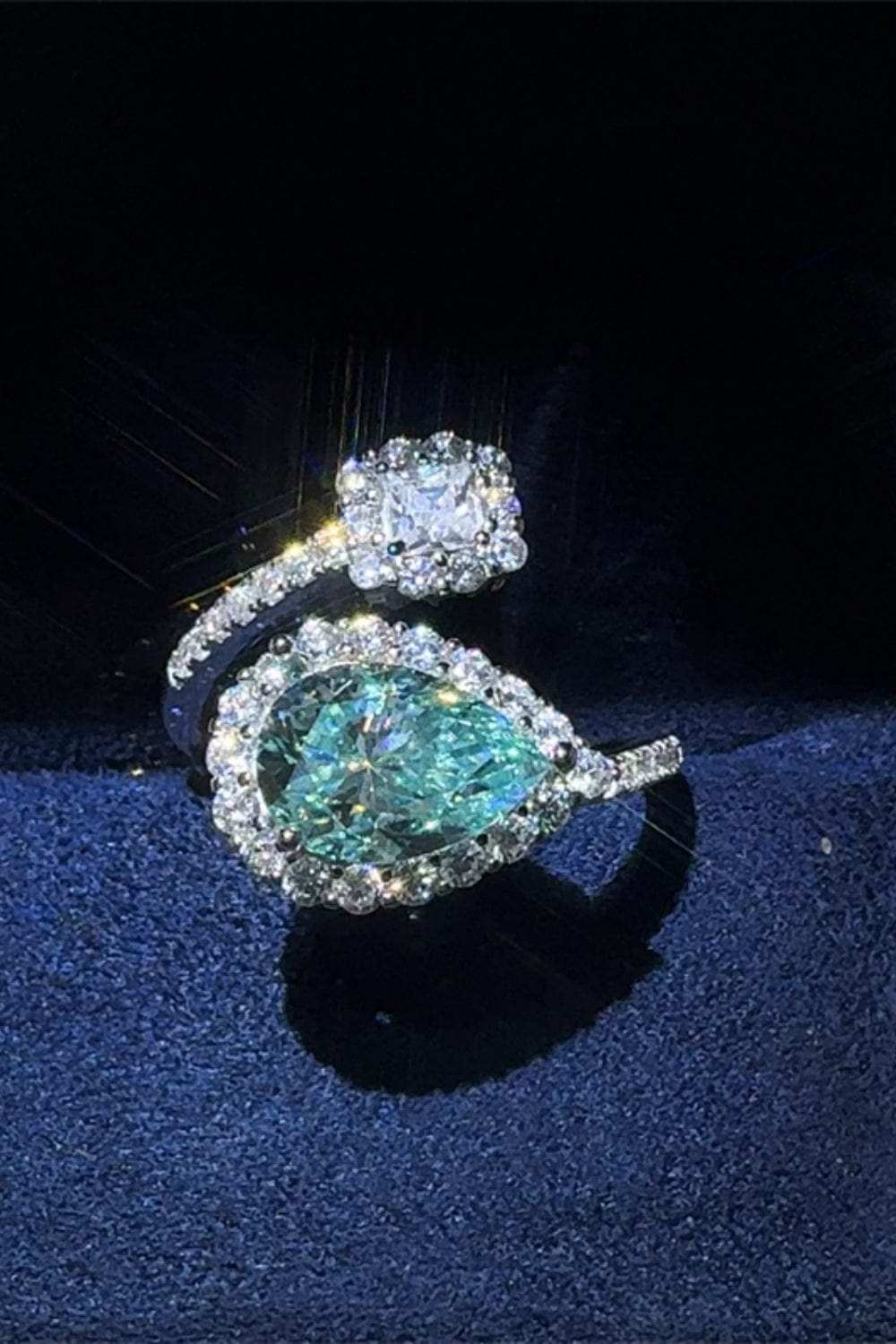 2 Carat Moissanite 925 Sterling Silver Bypass Ring - Trendsi - Flyclothing LLC