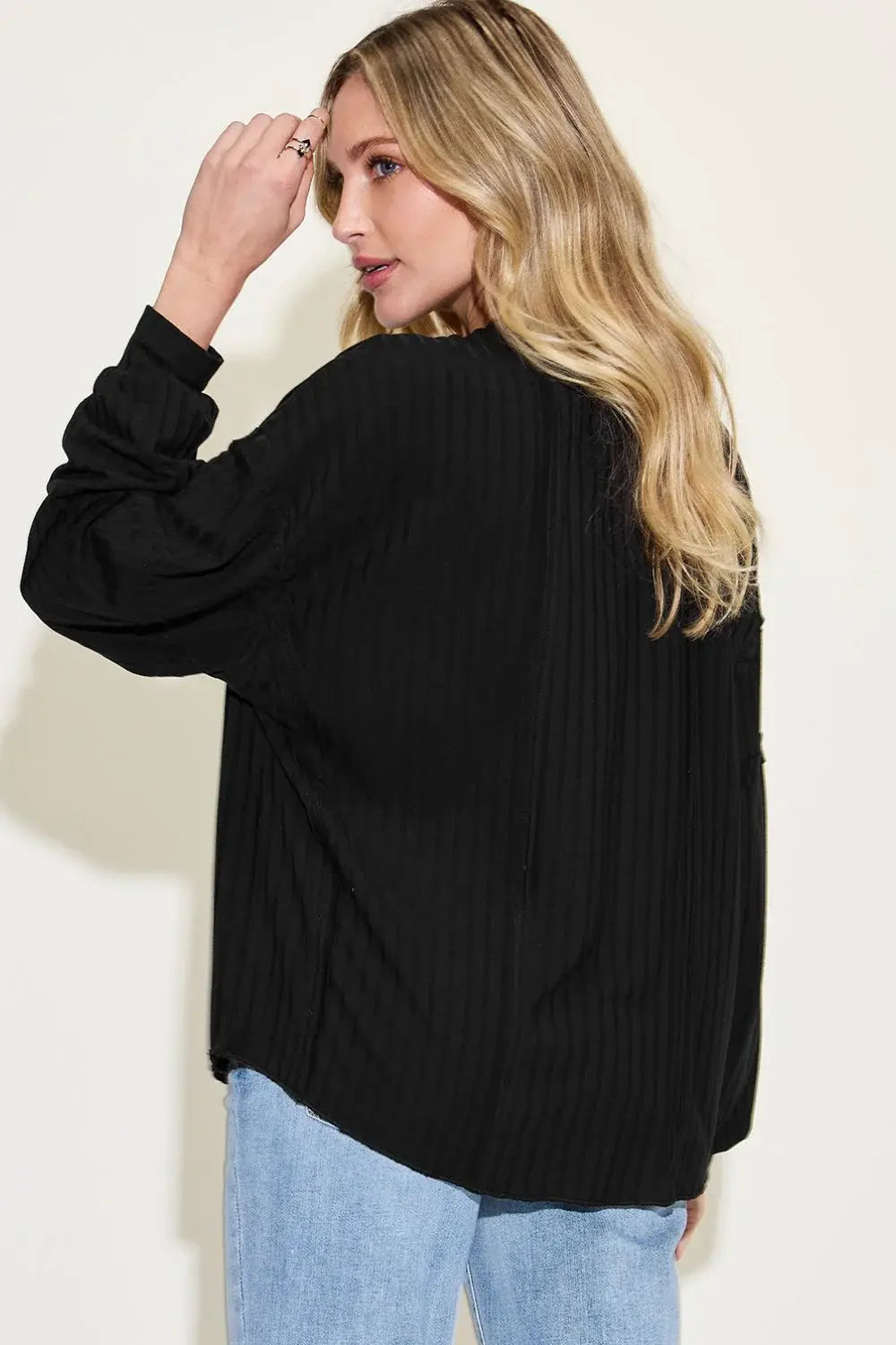 Basic Bae Full Size Ribbed Round Neck Long Sleeve T-Shirt - ShopBasicbae - Flyclothing LLC