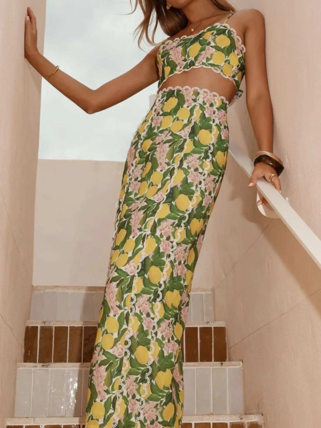 Printed Cami and Maxi Skirt Set - Trendsi - Flyclothing LLC