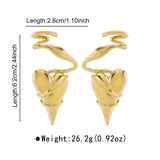 Heart-Shaped Twisted Wire Earrings - Trendsi - Flyclothing LLC