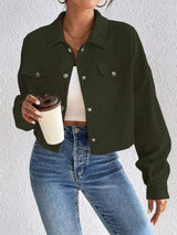 Snap Down Long Sleeve Jacket - Trendsi - Flyclothing LLC
