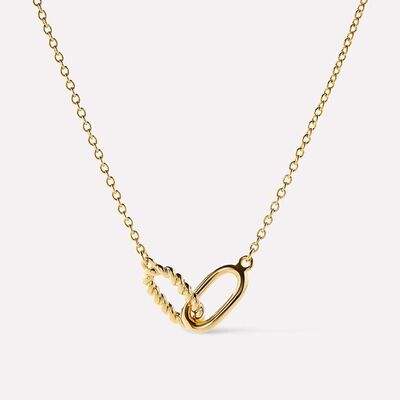Interlocked Titanium Steel Necklace - Trendsi - Flyclothing LLC