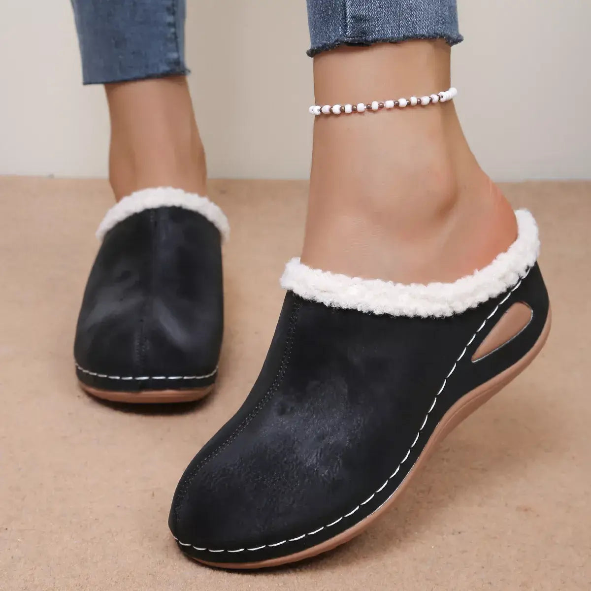 Plush Lined Wedge Slip-Ons - Trendsi - Flyclothing LLC