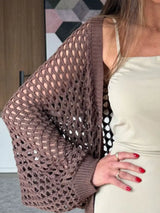 Hollow Out Open Front Cover-Up - Trendsi - Flyclothing LLC