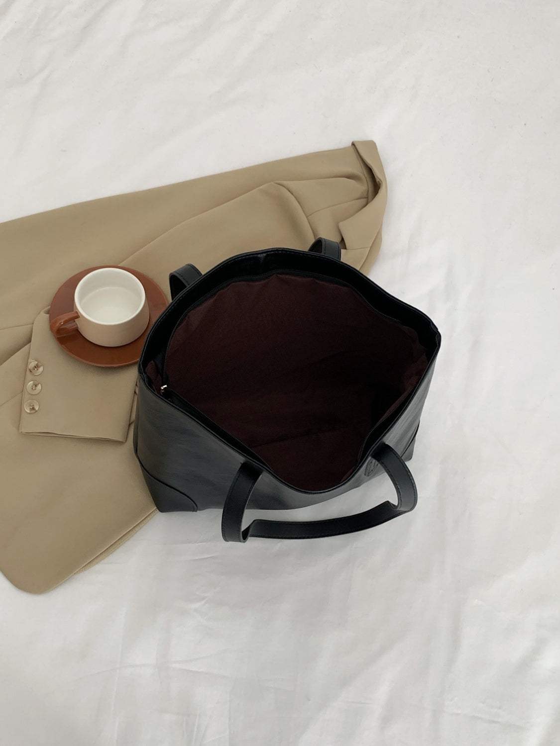 PU Leather Medium Tote Bag - Trendsi - Flyclothing LLC