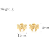 18K Gold-Plated Bow Earrings - Trendsi - Flyclothing LLC