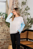 Sew In Love Full Size Striped Dropped Shoulder Sweater - Trendsi