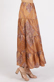 Mittoshop Paisley Patchwork Print Satin Maxi Skirt - Trendsi