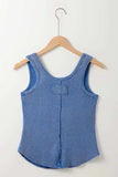 Mineral Wash Ribbed Notch Neck Tank - Trendsi - Flyclothing LLC