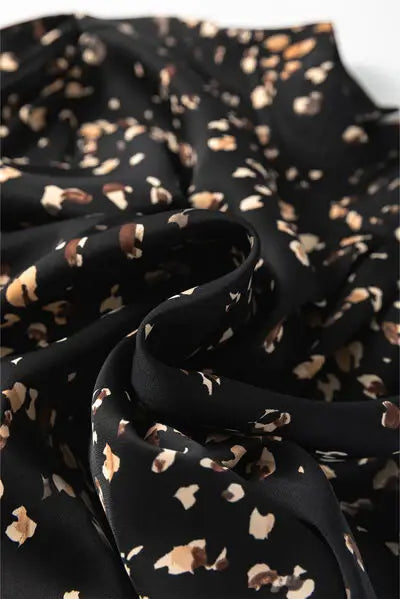 Printed Mock Neck Balloon Sleeve Blouse - Trendsi - Flyclothing LLC