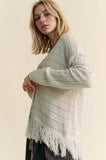 Davi & Dani Fringe V-Neck Button Up Long Sleeve Cardigan - Trendsi