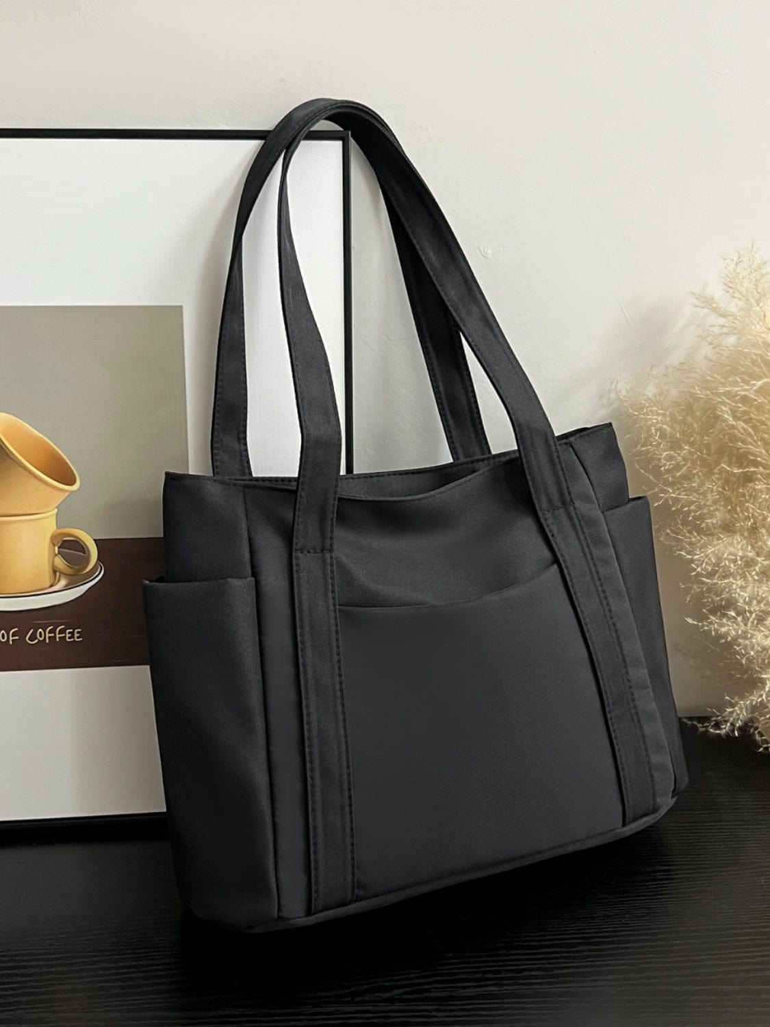 Oxford Cloth Tote Bag with Zipper - Trendsi
