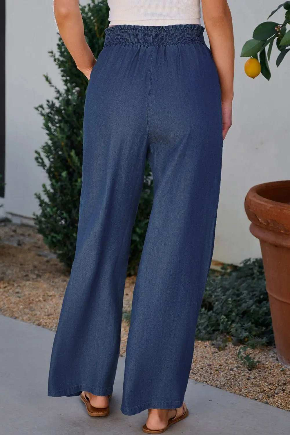 Wide Leg Pants with Pockets - Trendsi - Flyclothing LLC