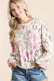 BiBi Tie Dye Print Terry Pull Over - Trendsi - Flyclothing LLC
