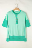 High-Low Round Neck Half Sleeve T-Shirt - Trendsi - Flyclothing LLC