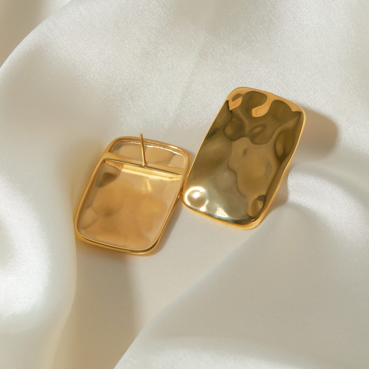 18K Gold-Plated Square Earrings - Trendsi