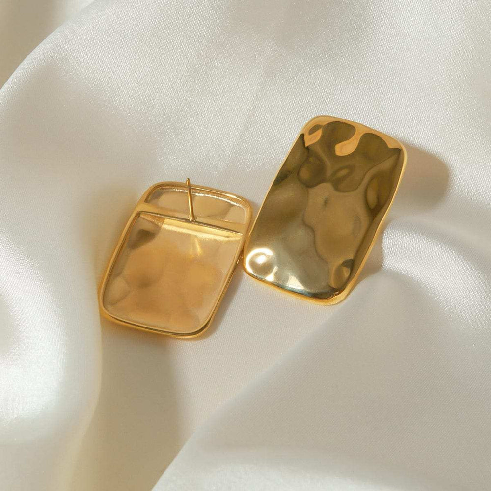 18K Gold-Plated Square Earrings - Trendsi - Flyclothing LLC