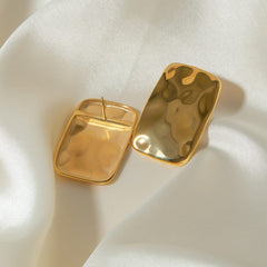 18K Gold-Plated Square Earrings - Trendsi
