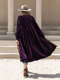 Embroidered Open Front Long Sleeve Cardigan - Trendsi