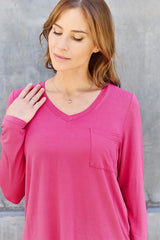 Basic Bae Full Size V-Neck Long Sleeve Top - ShopBasicbae - Flyclothing LLC