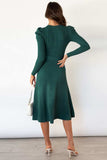 Round Neck Long Sleeve Tie Waist Sweater Dress - Trendsi - Flyclothing LLC