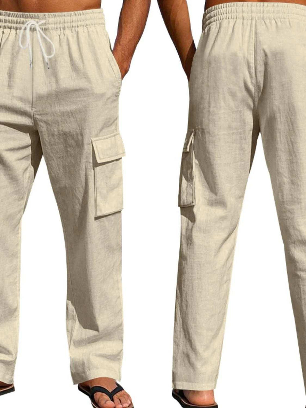 Men's Full Size Drawstring Pants with Pockets Plus Size - Trendsi - Flyclothing LLC
