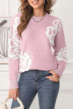 Slit Round Neck Dropped Shoulder Sweater - Trendsi - Flyclothing LLC