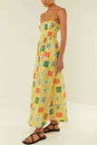 Printed Square Neck Maxi Cami Dress - Trendsi