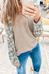 Floral Long Sleeve Round Neck Blouse - Trendsi - Flyclothing LLC