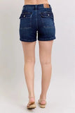 Judy Blue Full Size High Waist Back Flap Pocket Denim Shorts Plus Size - Trendsi