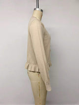 Ruffle Hem Button-Up Cardigan - Trendsi - Flyclothing LLC