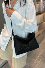 Rhinestone Knotted Strap Crossbody Bag - Trendsi